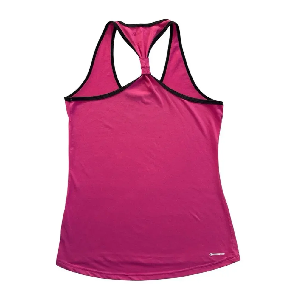 North Face Flash Dry Tank Top Lightweight Racerback Workout Pink Black Trim Med